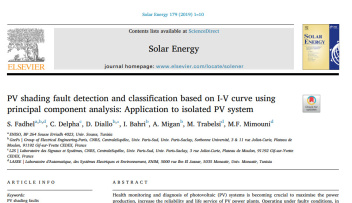مقاله ترجمه شده انرژی خورشیدی تشخیص خطای سایه در سیستم فتوولتائیک و طبقه بندی بر اساس منحنی I-V
