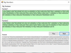 سورس کد جمع و ضرب اعداد بسیار بزرگ با سی شارپ