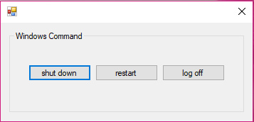 سورس ری استارت ، لاگ آف و خاموش کردن ویندوز با سی شارپ
