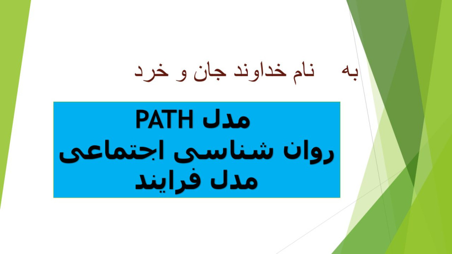 پاورپوینت روان‌شناسی اجتماعی: مدل فرایند PATH ( برسی مشکلات خانواده با PATH )