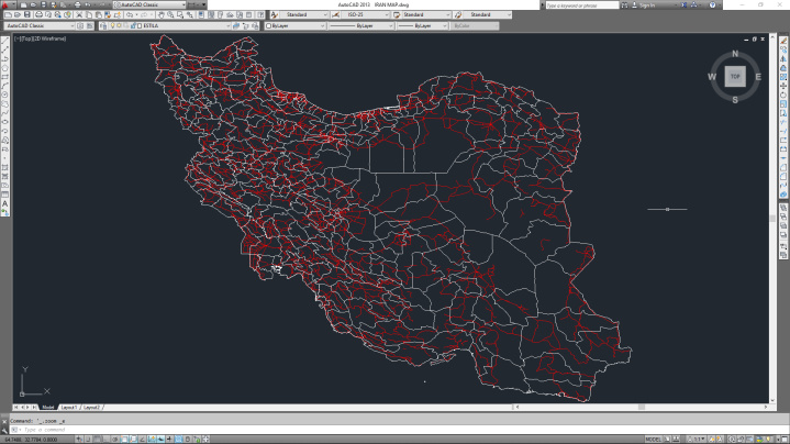 نقشه ایران با فرمت اتوکد