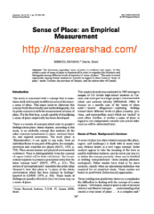 ترجمه مقاله Sense of place : An empirical measurement