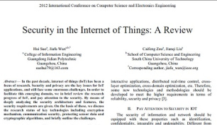 ترجمه مقاله انگلیسی: مروری بر مسئله امنیت در اینترنت اشیاء