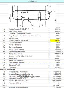 اکسل شیت برای طراحی Saddle Support  مخازن تحت فشار