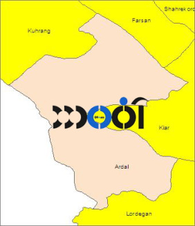 شیپ فایل محدوده سیاسی شهرستان اردل