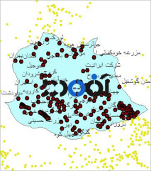 شیپ فایل روستاهای شهرستان فلاورجان