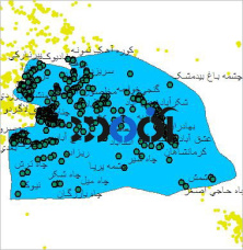 شیپ فایل روستاهای شهرستان مهریز