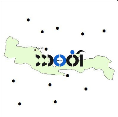 شیپ فایل شهرهای شهرستان میاندواب به صورت نقطه ای
