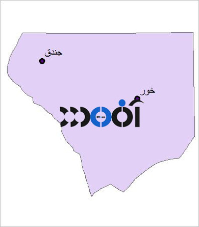 شیپ فایل شهرهای شهرستان خور و بیابانک به صورت نقطه ای