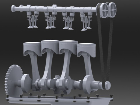 فایل موتور 4 سيلندر طراحی شده در سالیدورک