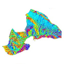 نقشه ی رستری جهت شیب شهرستان چادگان (واقع در استان اصفهان)