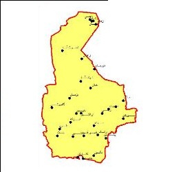 شیپ فایل شهرهای استان سیستان و بلوچستان به صورت نقطه ای