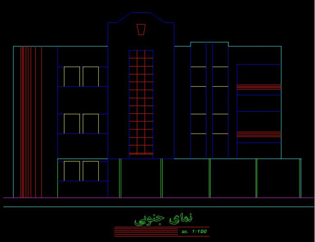 پلان معماري ساختمان مسكوني 186 متري