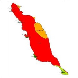 نقشه طبقات اقلیمی استان بوشهر