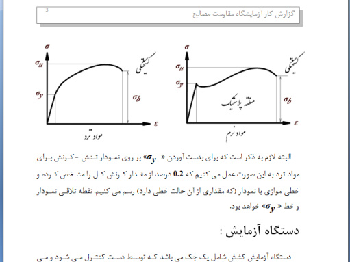 گزارش كار جامع آزمايشگاه مقاومت مصالح