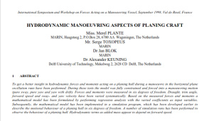 مقاله ترجمه شده با عنوان ارائه روشی برای تست مدل شناور پلنینگ توسط تست PMM