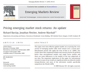 مقاله ترجمه شده حسابداری با عنوان بازده سهام قیمت گذاری شده در بازارهای نوظهور