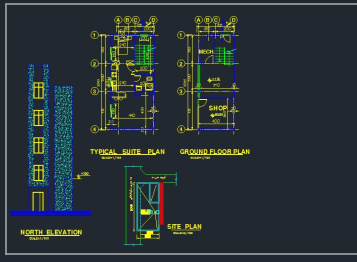 فایل اتوکد آپارتمان مسکونی 4 واحدی