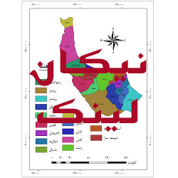 نقشه شهرستان های استان گیلان