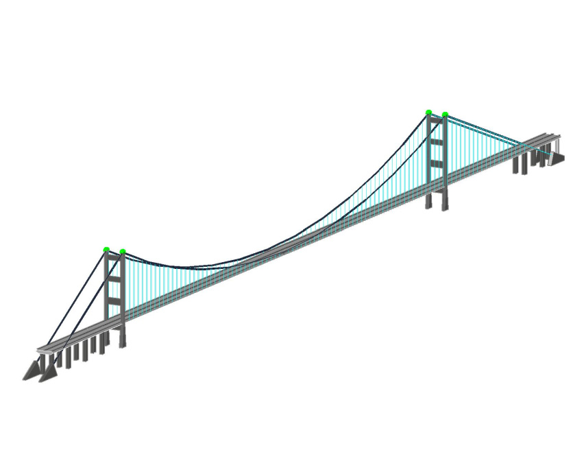 فایل اتوکد طراحی سه بعدی پل کابلی