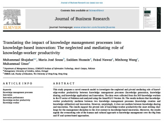 مقاله ترجمه شده با عنوان تأثیر فرآیندهای مدیریت دانش بر نوآوری مبتنی بر دانش: نقش نادیده گرفته شده و