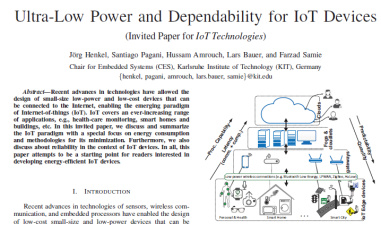 مقاله ترجمه شده با عنوان فوق کم مصرف بودن توان و قابلیت اطمینان برای دستگاه های بر بستر اینترنت اشیا