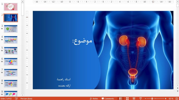 قالب پاورپوينت زیبا پزشکی کلیه