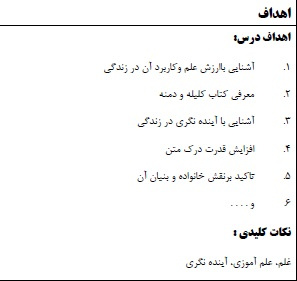 طرح درس فارسی پایه پنجم موضوع بازرگان و پسران