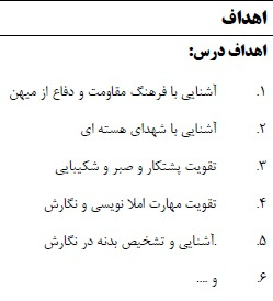 طرح درس فارسی پنجم موضوع نام آوران دیروز امروز فردا