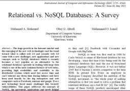 ترجمه مقاله انگلیسی با عنوان پایگاه داده های رابطه ای در برابر NoSQL: یک بررسی