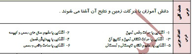 طرح درس مطالعات اجتماعي موضوع حركات زمين پایه نهم