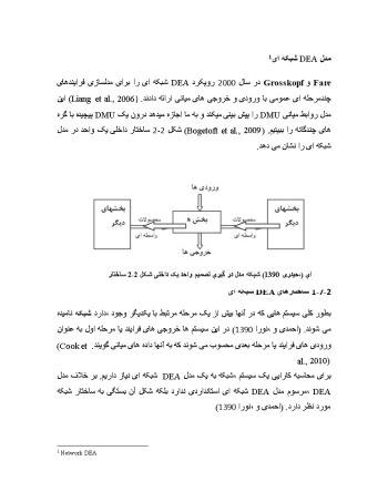 مبانی نظری مدل DEA شبکه ای