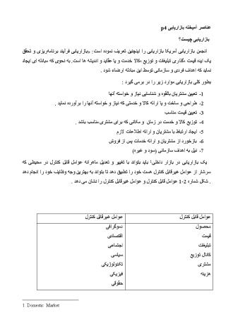 پیشینه و مبانی نظری عناصر آمیخته بازاریابی 4p