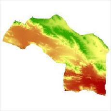نقشه مدل رقومی ارتفاعی (DEM) شهرستان داراب (واقع در استان فارس)