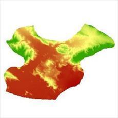 نقشه مدل رقومی ارتفاعی (DEM) شهرستان ارسنجان (واقع در استان فارس)