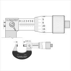 شبيه سازي و آموزش میکرومتر 1-0 اینچی با دقت 0.001