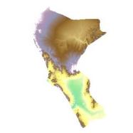 نقشه مدل رقومی ارتفاعی (DEM) شهرستان رودان (واقع در استان هرمزگان)