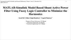 شبیه سازی مقاله MATLAB-Simulink Model Based Shunt Active Power  Filter Using Fuzzy Logic Controller
