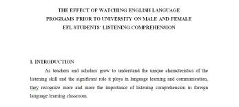 تاثیر تماشای برنامه های انگلیسی زبان قبل از دانشگاه روی قدرت درک مطلب دانشجویان زن و مرد دانشگاهی -