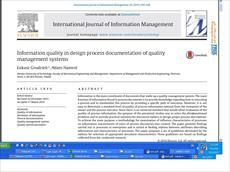 ترجمه  فارسی کیفیت اطلاعات در فرآيند طراحي مدارك اسناد سیستم های مدیریت کیفیت      Information qual