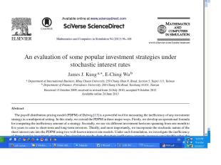 An evaluation of some popular investment strategies understochastic interest rates