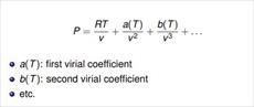 محاسبه حجم مولی گاز با معادله حالت ویریال (Virial EOS)