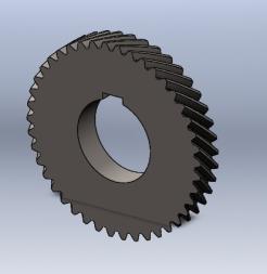 فایل سه بعدی چرخ دنده مورب DIN - RH Helical gear 3.5 M 42 T
