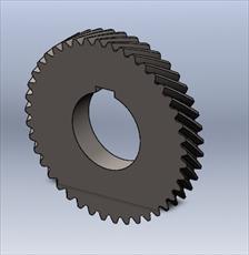 فایل سه بعدی چرخ دنده مورب DIN - RH Helical gear 3.5 M 40 T