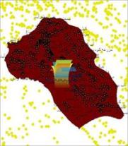 شیپ فایل نقطه ای روستاهای شهرستان کازرون واقع در استان فارس