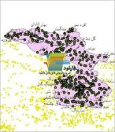 شیپ فایل نقطه ای روستاهای شهرستان بجنورد واقع در استان خراسان شمالی