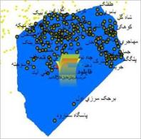 شیپ فایل نقطه ای روستاهای شهرستان زهک واقع در استان سیستان و بلوچستان