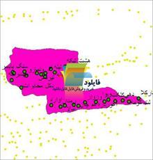 شیپ فایل نقطه ای روستاهای شهرستان گلوگاه واقع در استان مازندران