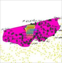 شیپ فایل نقطه ای روستاهای شهرستان محمودآباد واقع در استان مازندران