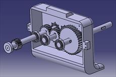 طراحی و مونتاژ کامل و تک به تک قطعات گیربکس کاهنده دستگاه تراش در نرم افزارکتیا